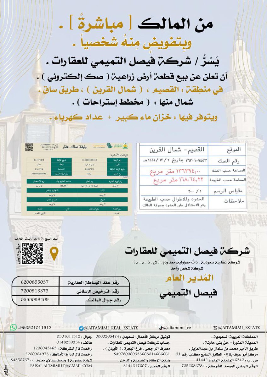 شركة فيصل التميمي للعقارات . tweet media