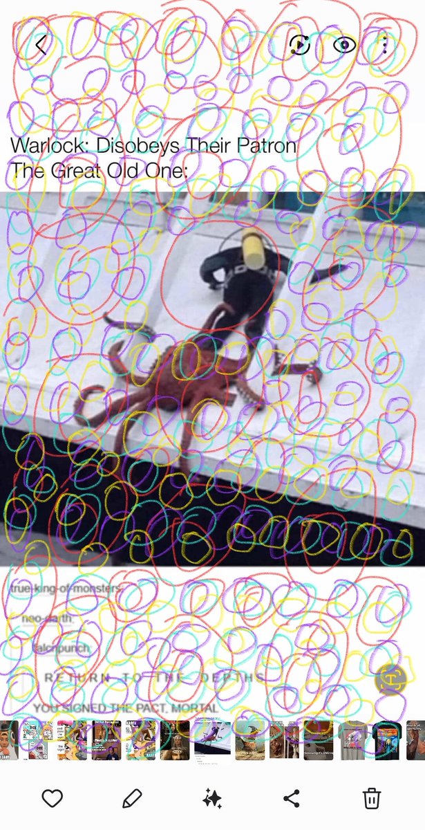 nephillia's tweet image. Day 2 of trying to improve at art:
I draw circles for 10 minutes on a random meme with my S Pen

Red-&amp;gt;Teal-&amp;gt;Purple-&amp;gt;Yellow

Takeaway: I hate circles.

#art #artist #beginner