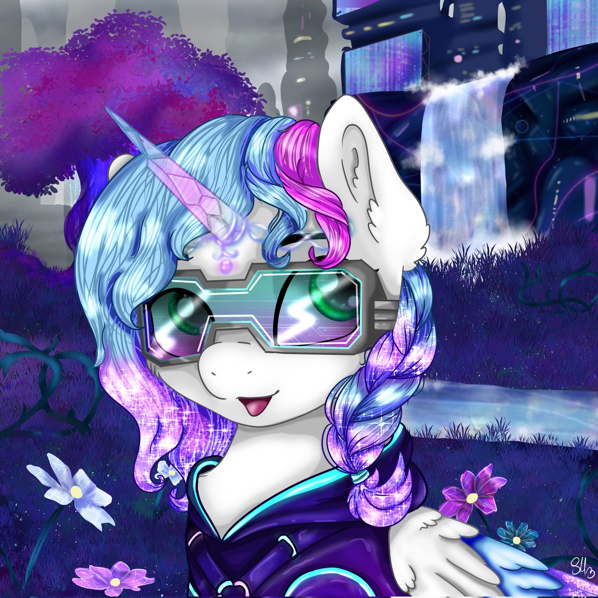 snowheart2004's tweet photo. Cyber snowi 

#mlp #cyberpunk #oc #pegaz https://t.co/Ol5Bwi2igu