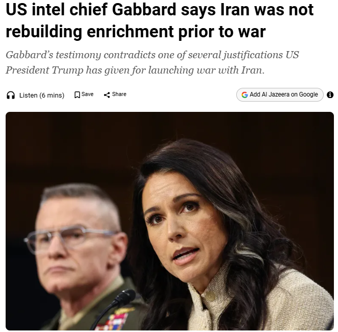 The Albanese Labor Government supports this war based on a series of lies. 

The US now admits that Iran was not on a credible pathway to getting nuclear weapons, yet this is a core justification the Labor Government continues to use.