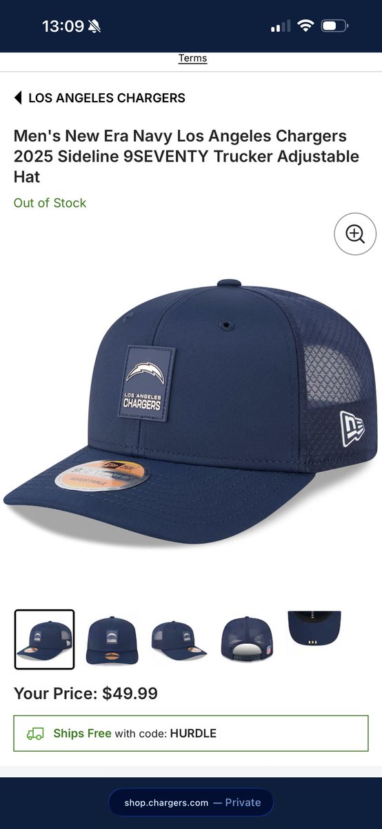 caseymcmin's tweet photo. Someone let me know when these are back in stock @chargers https://t.co/S5ukT96bQ5