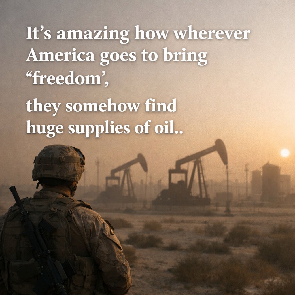 StatonKymJ's tweet photo. Over and over, across dusty horizons, power chases resources while dressing it up as liberation. I have watched bloody reports showing interventions aligning with oil interests repeatedly. America struts like a shadow, swallowing light while calling itself sunrise. We must challenge narratives and stand beside nations resisting exploitation.

Sometimes I wonder how many children pay the price for distant greed.

For powerful insights into the nature of empire: 🕊 Watch ‘THE TRUST FALL’ film for FREE 👇🏼 https://t.co/5UIsvcV6kE
❤️ Support the project 👉🏼 https://t.co/DGhRnjxTMF
THE TRUST FALL is a peace movement.