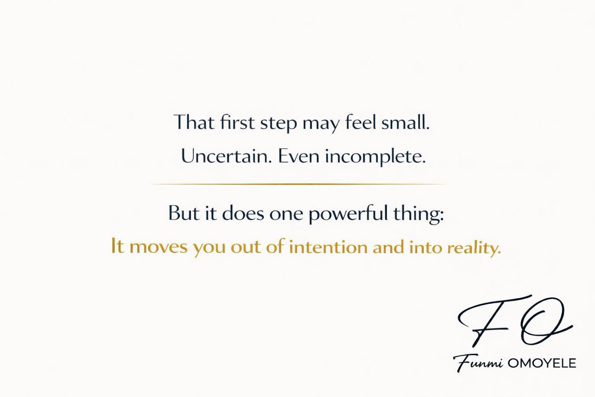 funmi_omoyele's tweet photo. We often wait for clarity before we begin.
But in reality, clarity is built through action.

That first step may feel uncertain, but it creates momentum, learning and direction.

Progress doesn’t start with perfection, it starts with movement.

Start where you are. Build as you go 

#Execution #Leadership #Growthmindset #systemsthinking #FunmiOmoyele #stpatrick