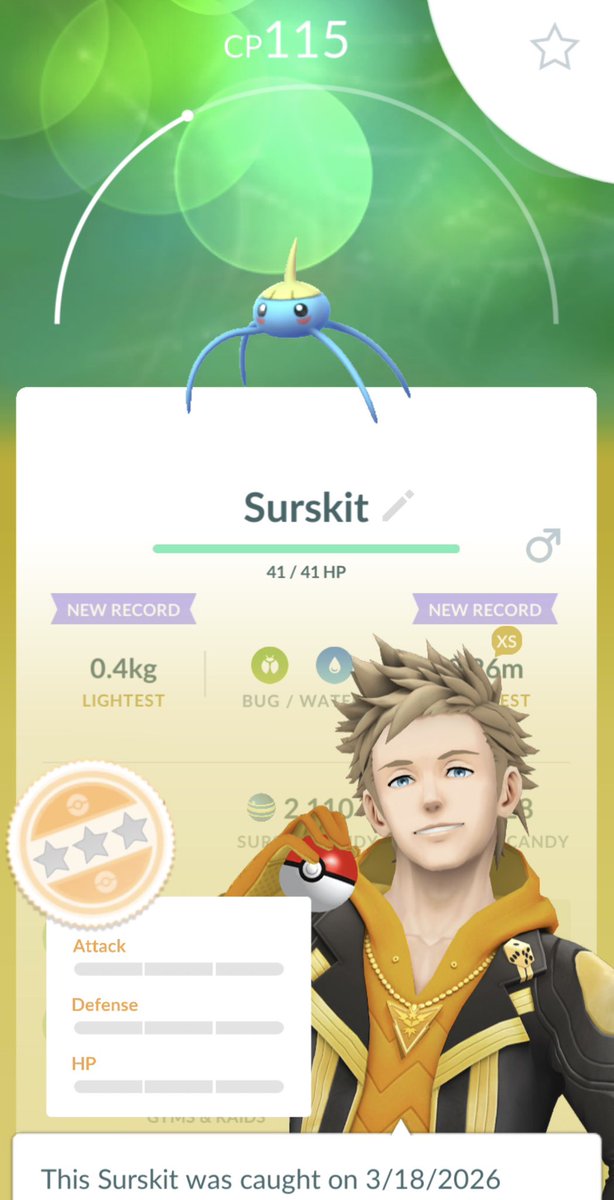 HelenOakes3's tweet image. #Nundo number 24!  LOVE IT!! Surskit thanks to the daily incense! @PokemonGoApp #PoGo #PokemonGoFriends