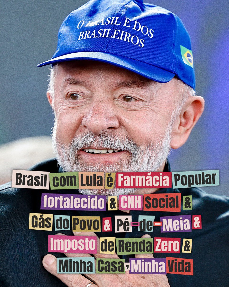 Brasil com Lula é direito a viver com dignidade!

Farmácia Popular fortalecido, CNH Social, gás do povo, Pé-de-Meia, imposto de renda zero e Minha Casa Minha Vida.

Compartilha com os amigos! 🇧🇷