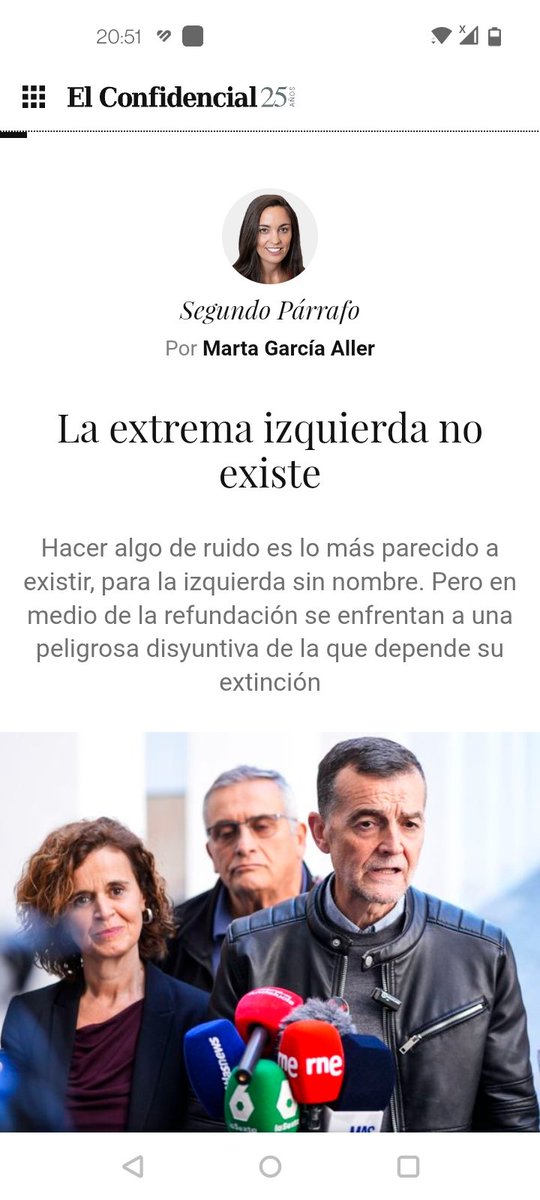 Dice la periodista MARTA GARCÍA ALLER que la EXTREMA IZQUIERDA no existe, y no es exactamente así. Lo que pasa es que ha sido fagocitada por PEDRO SÁNCHEZ y ahora es él quién la representa en los procesos electorales, y un buen ejemplo han sido las ELECCIONES en CASTILLA y LEÓN.