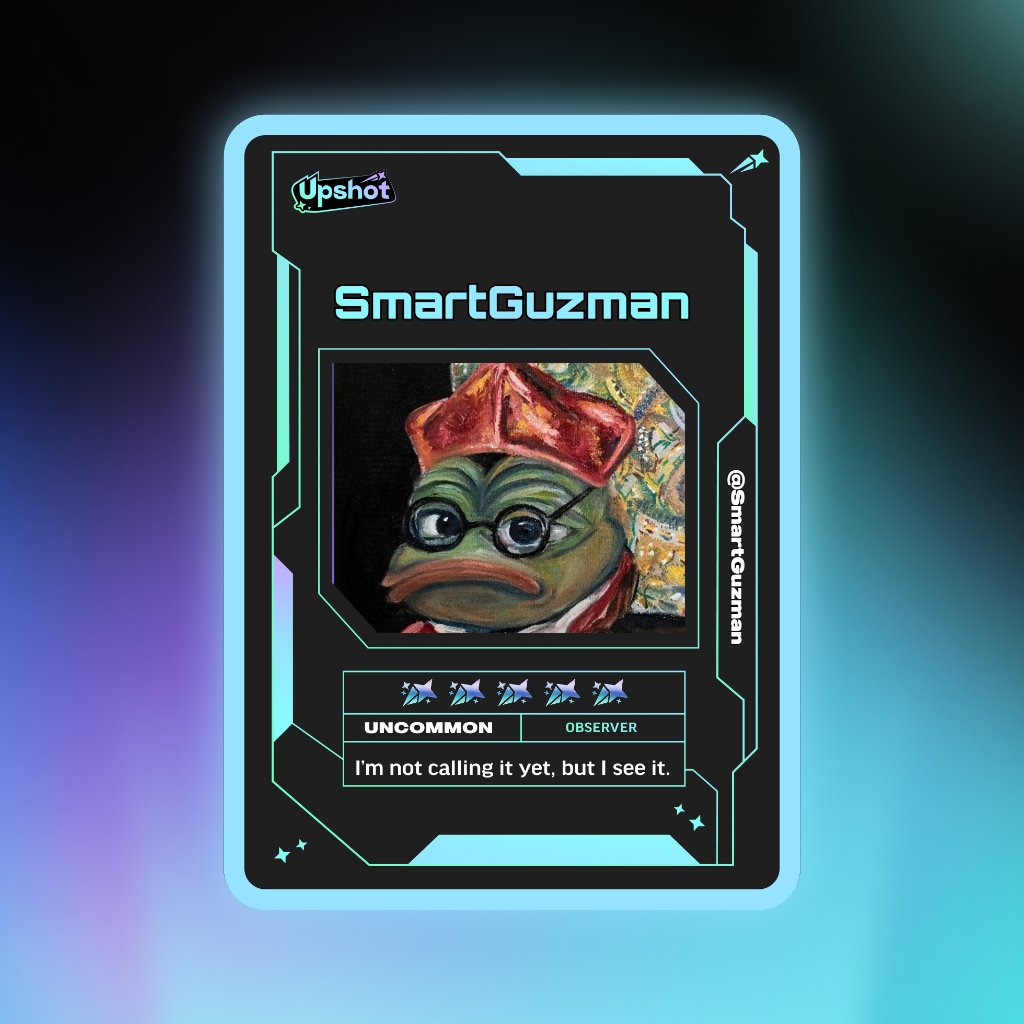 SmartGuzman's tweet photo. Just ripped my Predictor Card!

Ready to claim instant cash prizes, free packs and more.

Welcome to Prediction Play on @upshot_cards

Your turn
https://t.co/ZzKyA2KEnN https://t.co/Q5edtloPY2