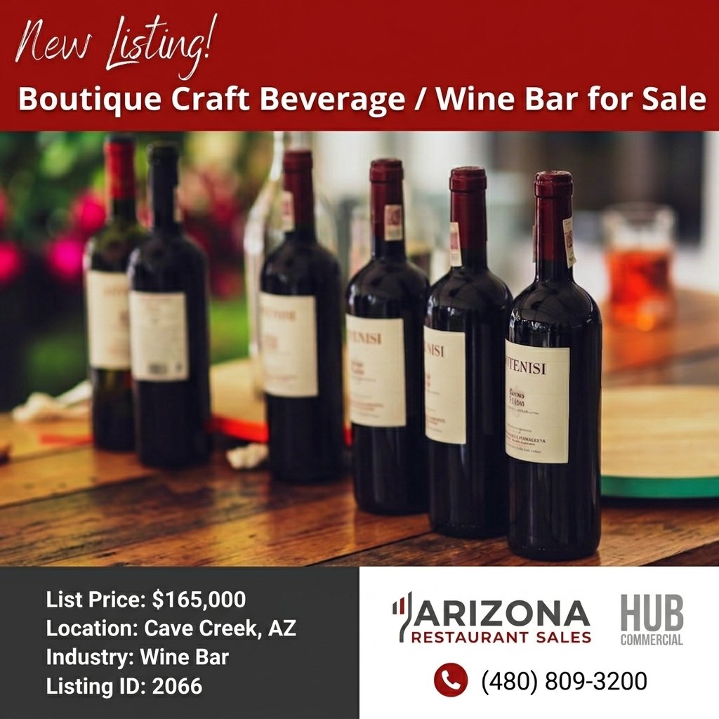 RestaurantTeam's tweet photo. 🔥 NEW LISTING – CAVE CREEK, AZ 🔥

Boutique Craft Beverage Tasting Room / Wine Bar now available in one of Arizona’s most desirable tourism corridors.
💰 Asking Price: $165,000
🍷 Includes Series 7 Beer &amp; Wine License
📍 Prime Cave Creek Location

#arizonarestaurantsales https://t.co/jk8wJcC2ES