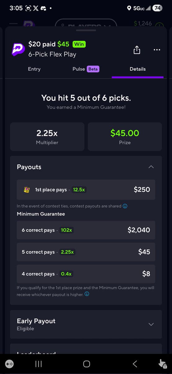 AtomikDrop's tweet photo. @CushPlayerProps @PrizePicks hoed me. Went from 102x to 2.25x 🤔 https://t.co/fN6h8oWK6J