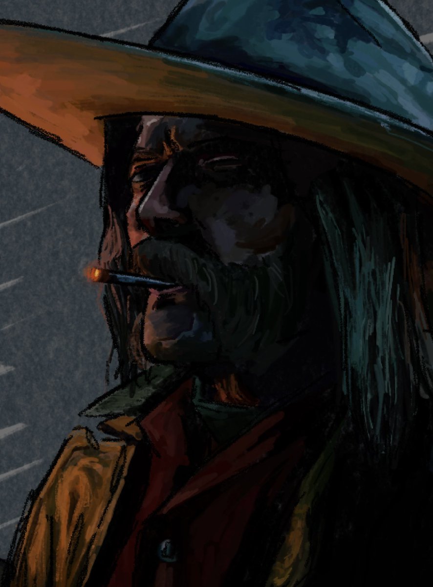 h1ghrxller's tweet photo. micah bell, speedpaint quality is terrible and its half cut off but whatever 
drawing of @ireenred_ ‘s pic on instagram.

#rdr2 #rdr2micah #micahbell https://t.co/YwGajDlPFy