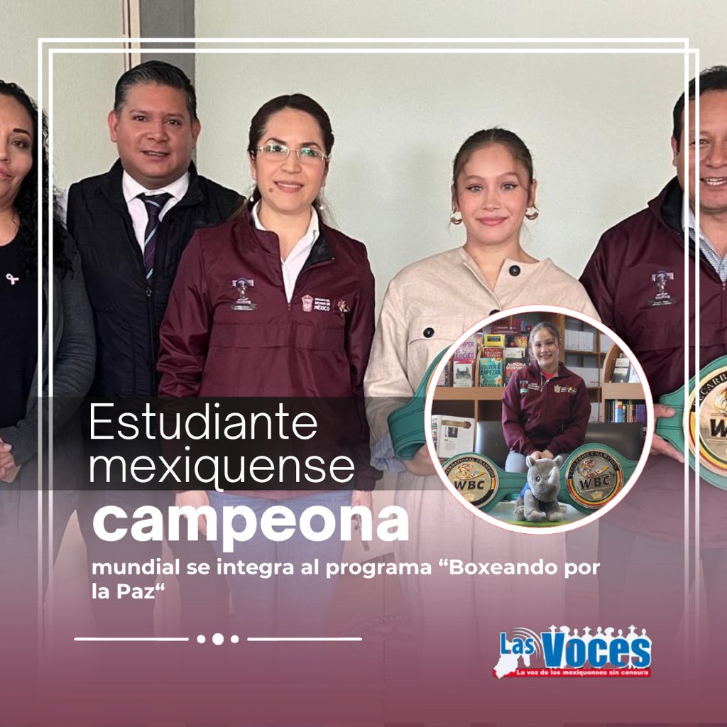 LasVoces_Edomex's tweet image. 🥊✨ #Talento, disciplina y #orgullo mexiquense

Marilyn Badillo demuestra que los sueños sí se cumplen: campeona mundial de boxeo y estudiante de Ingeniería, hoy inspira a nuevas generaciones al sumarse a “#Boxeando por la Paz”. 💪📚

vocesmexiquenses.com/municipios/est…