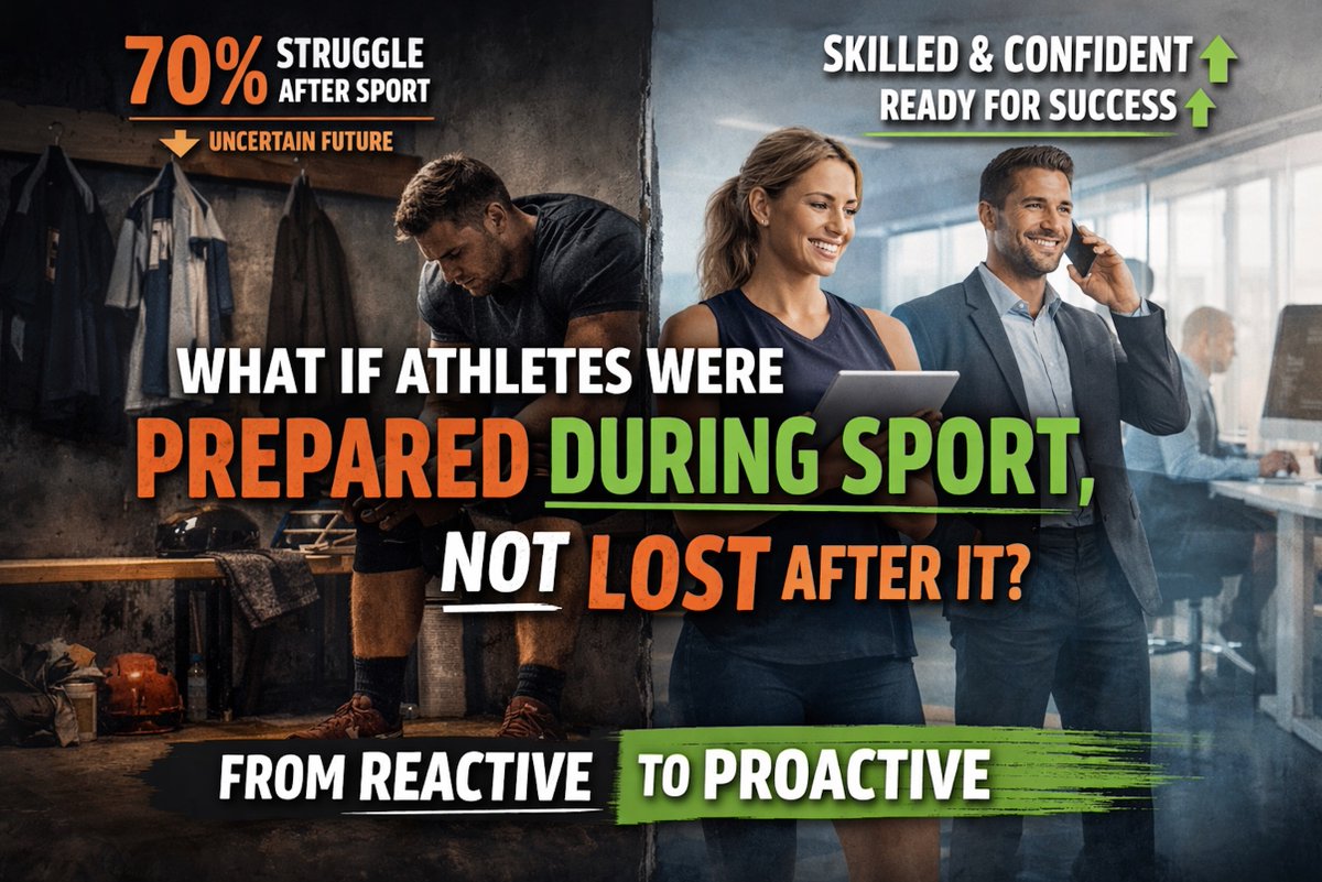 KimFauskee's tweet photo. Hot take 🔥

We’ve normalized preparing athletes for performance…
but not for life after it.

That’s backwards.

The best athletes aren’t just “all in” on sport —

they’re building skills, income & identity while competing.

Proactive > Reactive.

Dual career = competitive advantage.

#AthleteDevelopment #SportsIndustry #CareerTransition