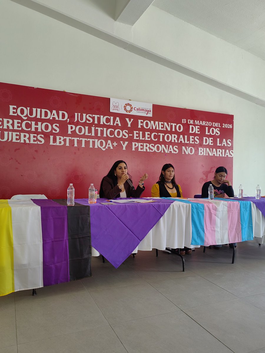 ppatososa's tweet photo. 📌 Panel Equidad, Justicia y Fomento de los Derechos Político Electorales de las Mujeres LBTTTIQA+ y Personas No Binarias 🏳️‍🌈🏳️‍⚧️🗳️ en el Municipio de Calimaya #EdoMéx.

Educar y Respetar para No Discriminar / Pato Sosa 🌈💜💚 https://t.co/1fNqPepamt