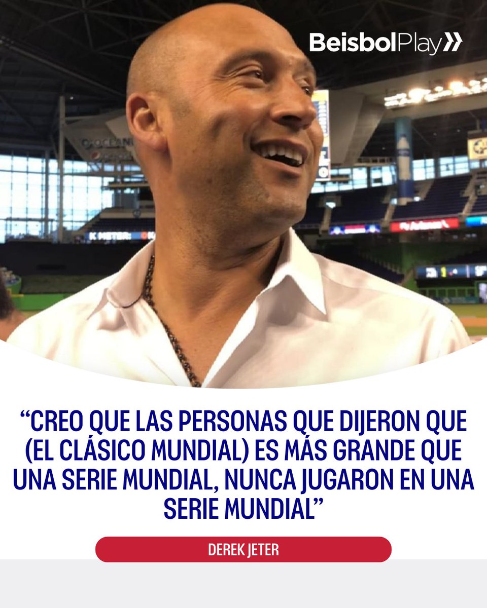 beisbolplaycom's tweet photo. Derek Jeter tuvo unas palabras para aquellos que aseguraron que disputar un título del Clásico Mundial de Béisbol vale más que estar en la Serie Mundial. En medio de su participación con Fox para seguir el torneo por países, el Salón de la Fama despertó la polémica con su afirmación. 🤔

¿Estás de acuerdo con él?

Suscríbete a https://t.co/qNAEk53JmS y disfruta del mejor beisbol del mundo todo el año. Suscríbete aquí: https://t.co/7KCQzaBQ8I 

Disponible únicamente en el continente americano, a excepción de México, Canadá y Estados Unidos.

#WBC #WorldBaseballClassic #WBC26