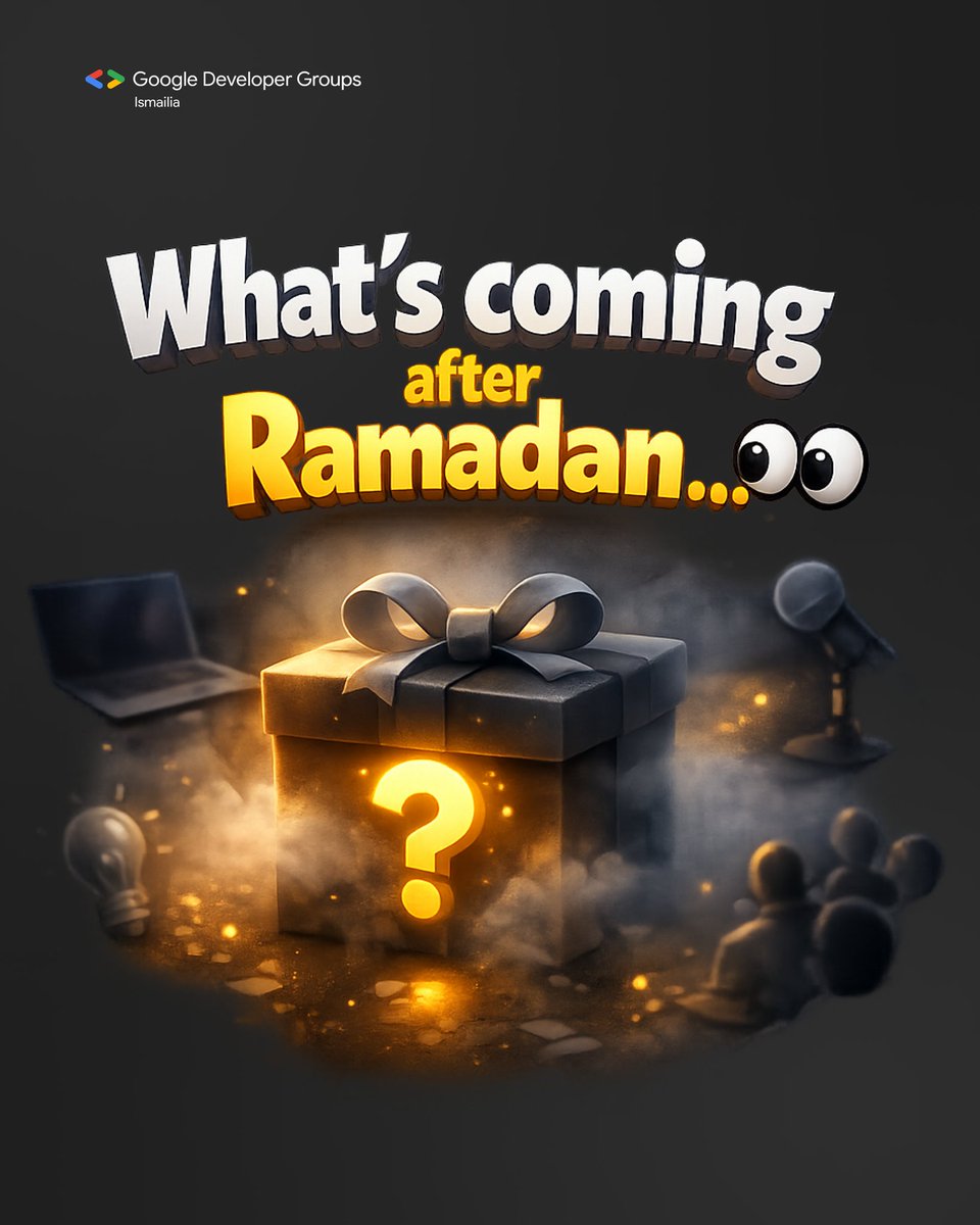 GDGIsmailia's tweet photo. رمضان قارب على نهايته... بس GDG Ismailia مش هتسكت 👀🎁
في حاجة جاية بعد العيد مش هتتوقعوها 👇
اعمل follow ومتفوتكش 🔔
#GDGIsmailia #TechCommunity #gdg #eidmubarak #ramadankareem https://t.co/SAEnGnMV39