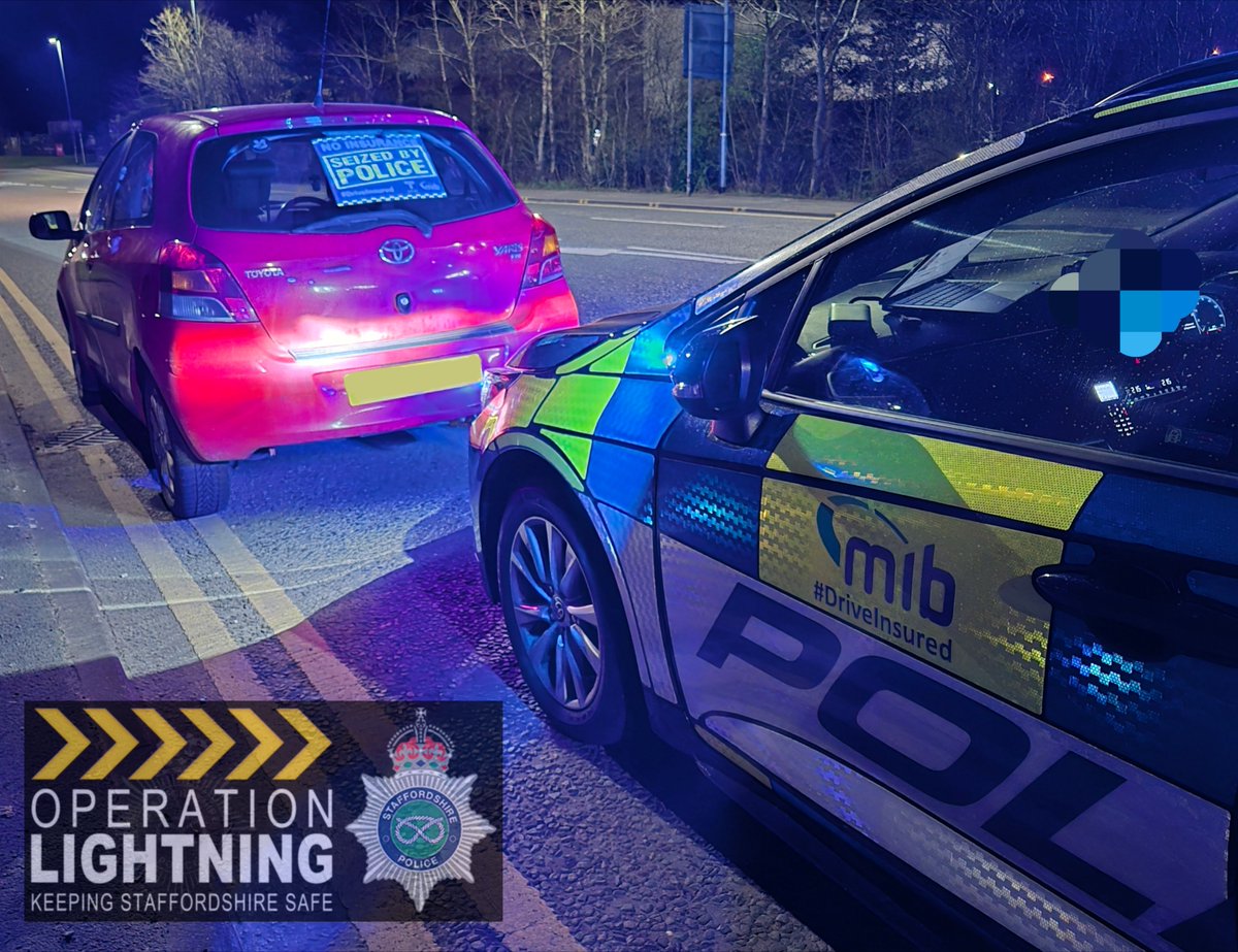 StaffsRCT's tweet image. Officers from #Team4RCT conducted hotspot ASB patrols today in #Fenton using the Motor Insurance Bureau ANPR vehicle.

They found this Toyota to have no insurance or tax. It had now been #Seized

@DriveInsured #OpLightning