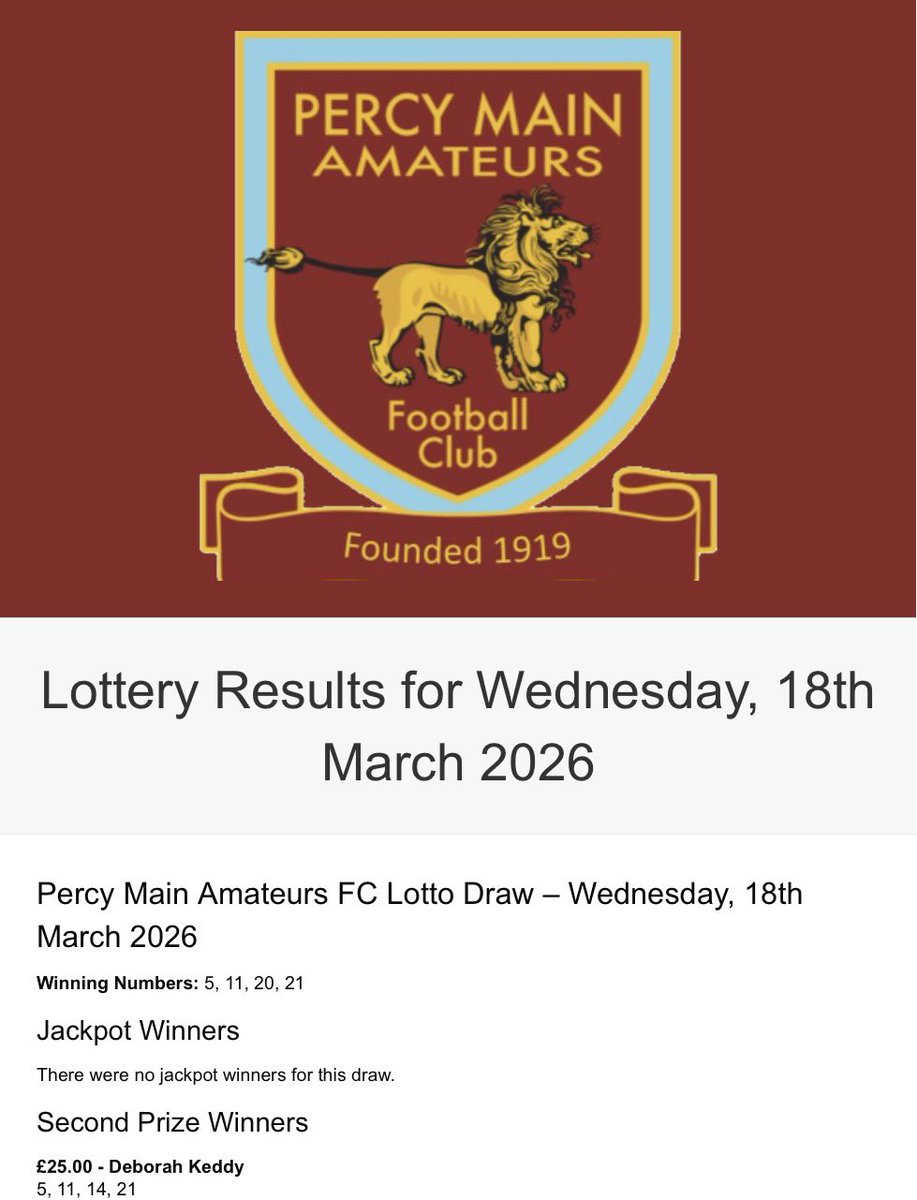 Percy Main AFC tweet media