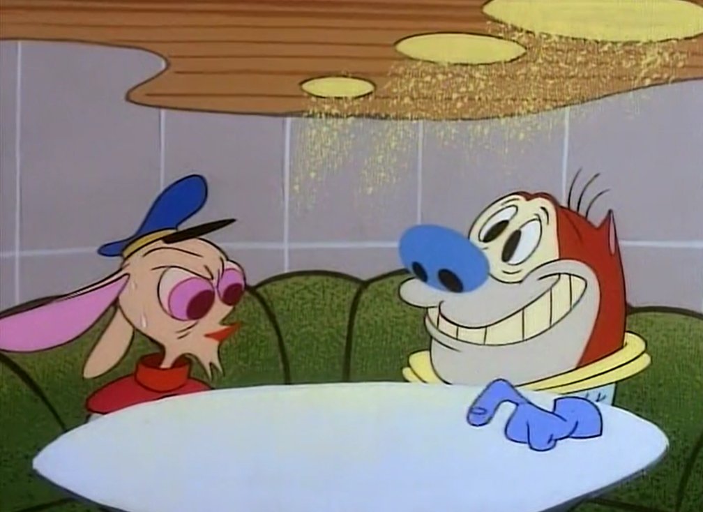 radiodormouse's tweet image. Space Madness introduced The Ren &amp;amp; Stimpy Show's extended timing-based gag structure, based in long pauses and slow escalation. This required precise storyboard timing, which made the episode unusually dependent on high-quality animation execution. #AnimationHistory #RenAndStimpy