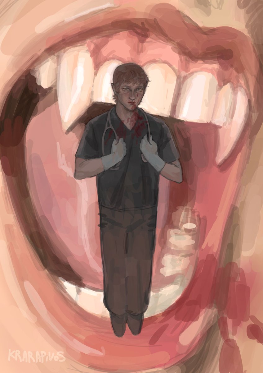 krarapivos's tweet image. Show me your teeth 
#Vampire #whitaker #hucklerobby #denniswhitaker #thepittfanart #thepitt #vampwhitaker
