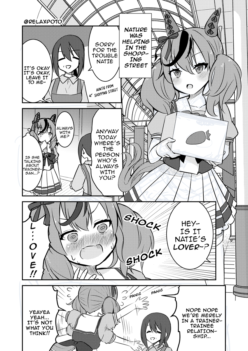 yacar4785's tweet photo. "Nature helping out in the shopping street" by RelaxPoto 
TL &amp; TS by @umamuchan 
Clean by me  

#NiceNature
#Umamusume
#UmaTranslations https://t.co/4k3xmnxySq