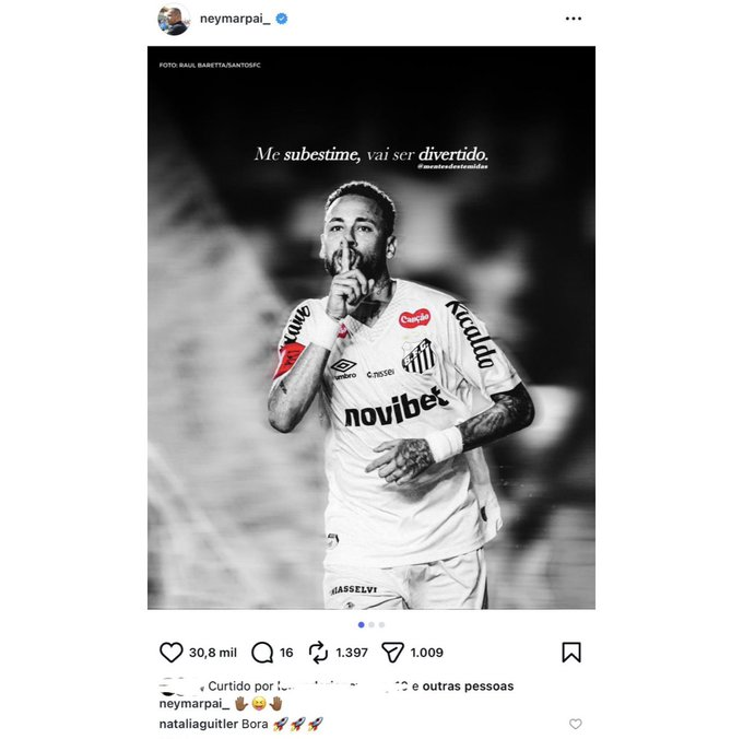 Sabe porque a carreira do Neymar tá nessa reta final catastrófica e vergonhosa? Porque nunca teve amigos ou parceiros, só teve bajuladores. 

O pai dele achar que a seleção brasileira se resume a esse festeiro irresponsável é de uma soberba absurda.