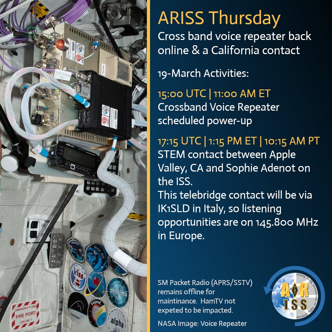 ARISS - Amateur Radio on the ISS tweet media