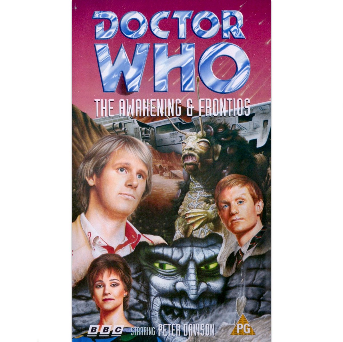 keithburton16's tweet image. #TheAwakening and #Frontios were the second and third serials of the twenty-first season of classic #DoctorWho broadcast across January and February 1984. They were released as a double-pack VHS in 1997 with this lovely cover by #ColinHoward.