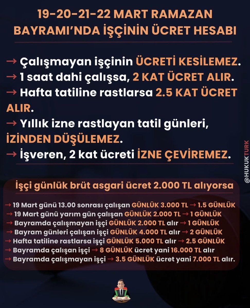 EbubekirKaleli's tweet photo. Ramazan Bayramı’nda Çalışan İşçinin Ücret Hesabı https://t.co/xlO7GTRKJi