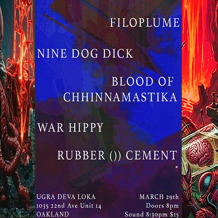 Rubber0Cement's tweet photo. Rubber (() opens the show 8:30 https://t.co/BozzaYg5lU