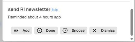 threetasksapp's tweet photo. @soumo_dg @amix3k Yup our app does that (if I'm understanding you correctly). 

Notification is recurring and pops up every Monday. One comes and you can snooze JUST that instance to Wednesday, and on the next Monday, the same recurring notification is triggered. https://t.co/1sFMynJha2
