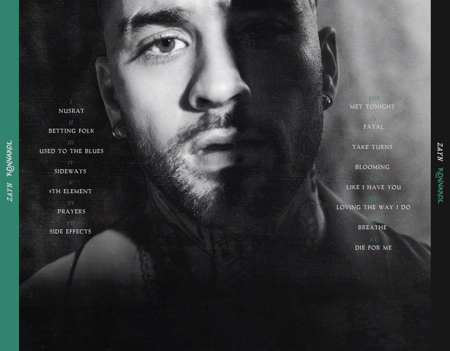 #ZAYN unveils tracklist for his highly anticipated new album, ‘KONNAKOL’, out April 17! The 4th track "Sideways" drops next Friday, March 27! 👏🕺🏻🎶🗓️🆕💿💥4⃣/1⃣7⃣ ➕4⃣🎶💥2⃣7⃣🔥👑🖤