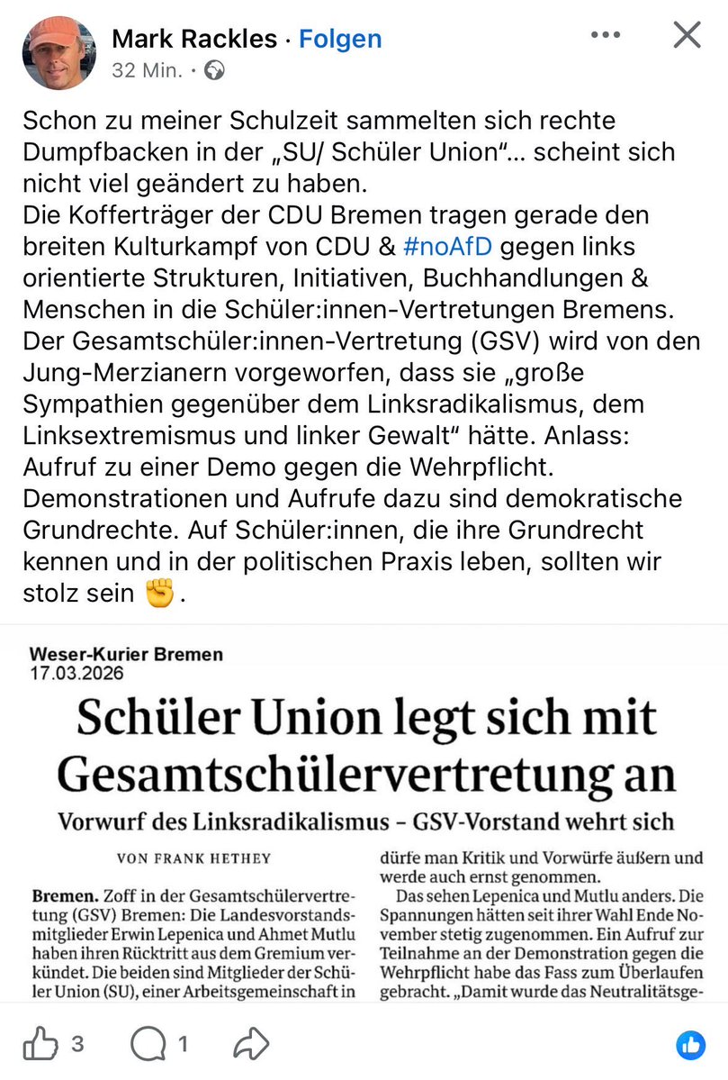 „Rechte Dumpfbacken“ ist kein Augenblicksaussetzer, sondern eine Haltung. Eine öffentliche Entschuldigung habe ich nicht wahrgenommen. Schwach für einen Neubremer in dieser normalerweise toleranten Stadt. 

<a href="/SPDFraktionHB/">SPD-Fraktion Bremen</a>