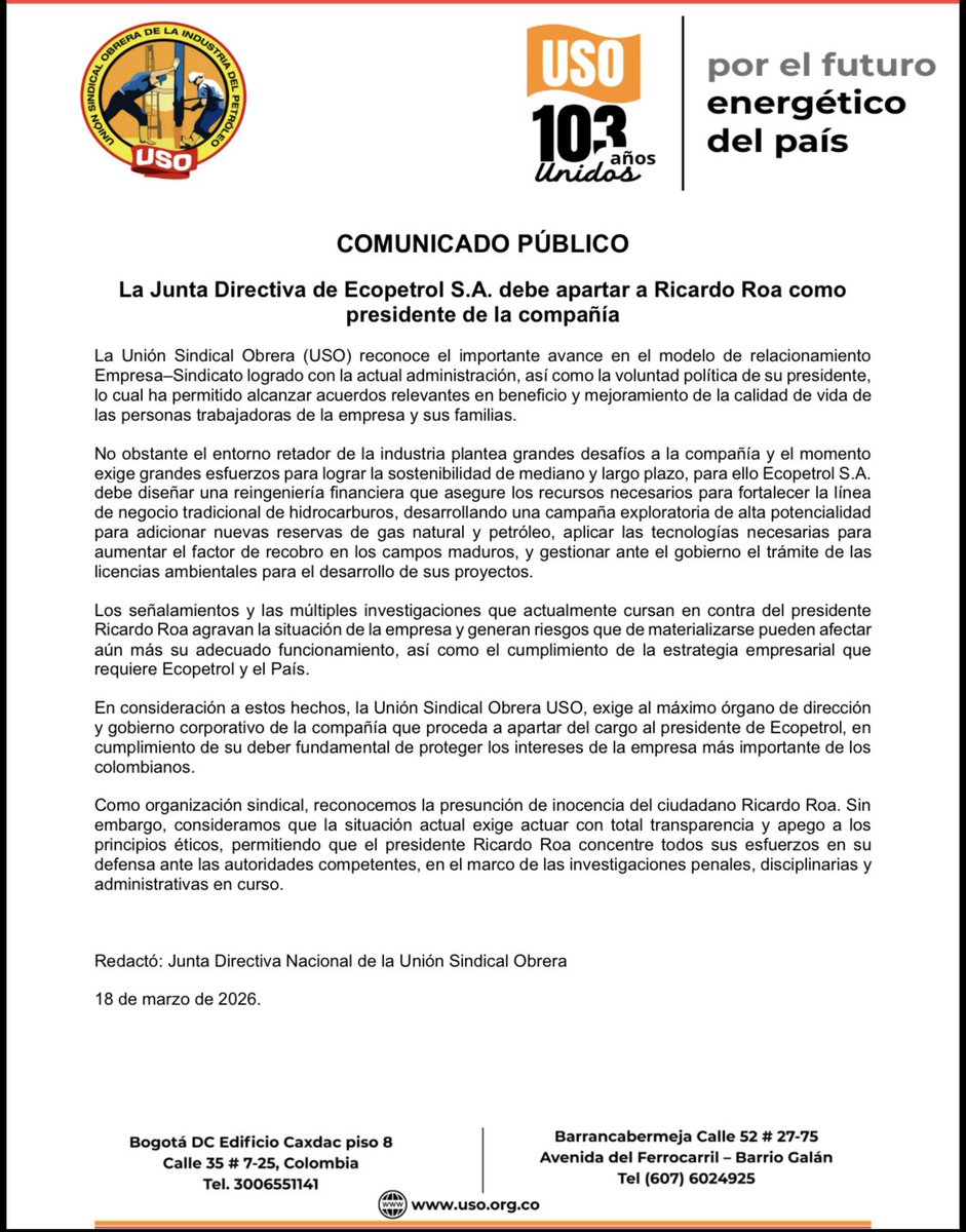 USO Colombia tweet media