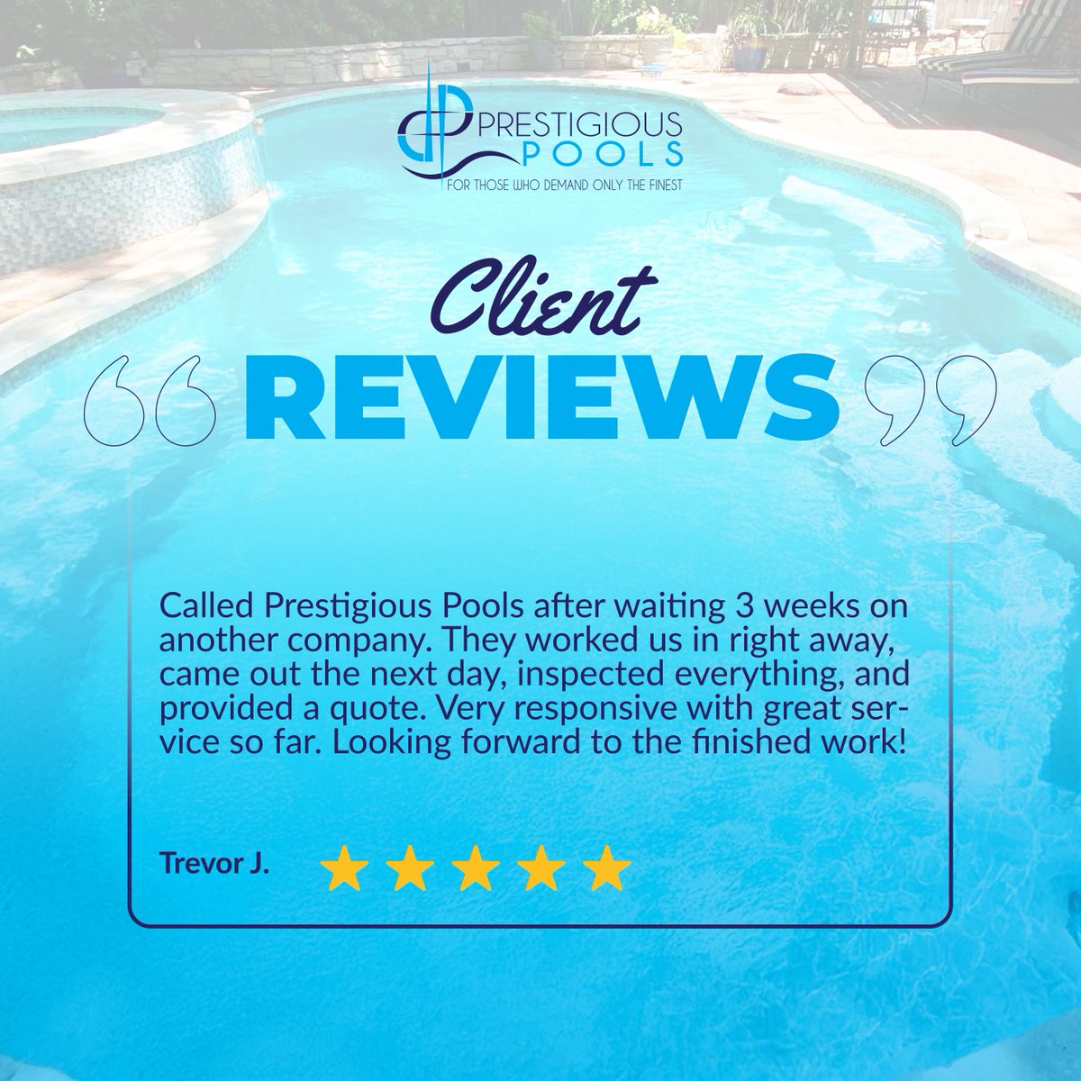 PrestigiousAma's tweet image. We appreciate clients like Trevor for trusting us with their pool care! 💙 Quick, dependable service is our priority. Thank you for choosing Prestigious Pools! 🏊‍♂️✨ 

#PrestigiousPools #HappyClients #PoolCare #AmarilloTX