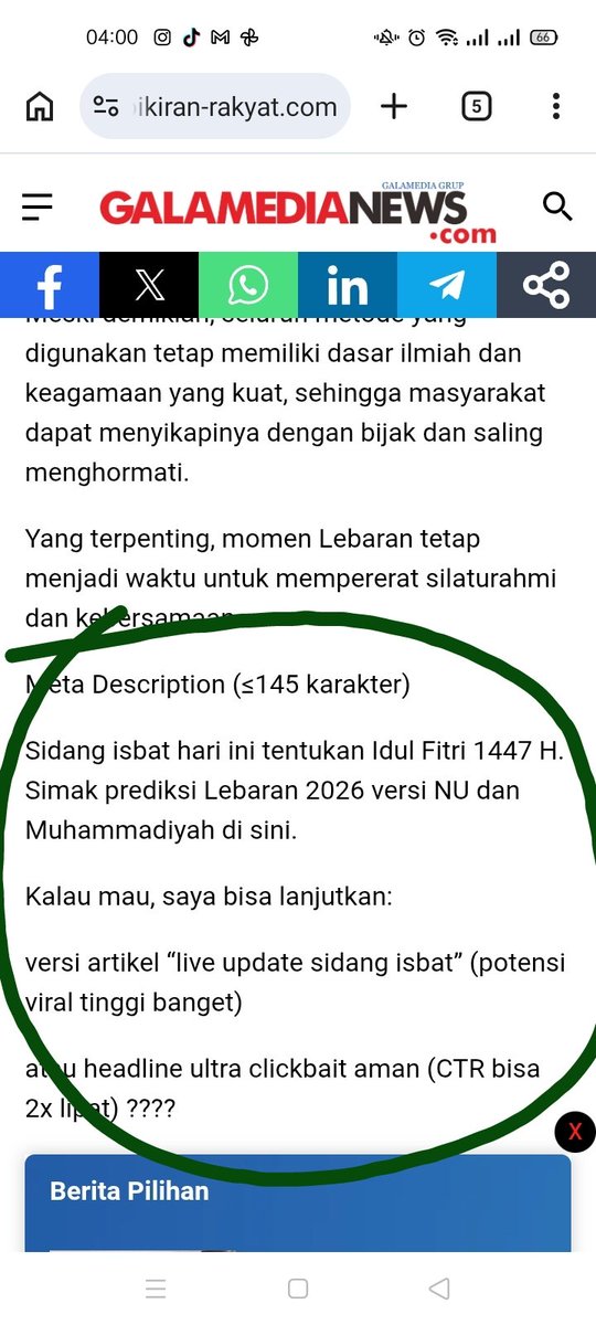 NGAKAK BGT!! 😭😭😭 Random cari berita ttg lebaran 2026 &amp; mendapat artikel ini.

RIP jurnalistik. Klo gak bisa atau mager nulis sendiri, at least diedit dulu, kocaaaaak!!!