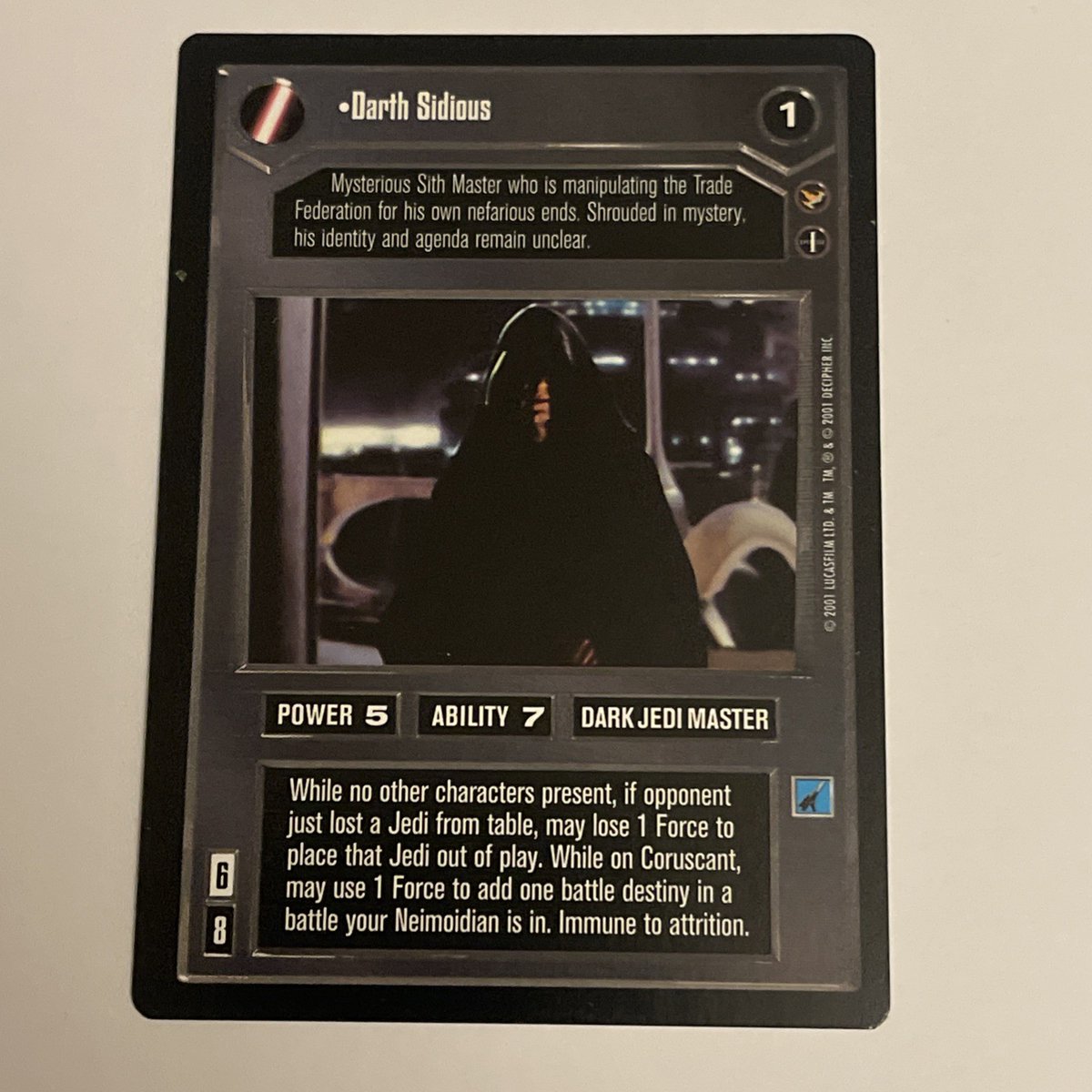 Darth Sidious - Theed Palace -  CCG SWCCG  
🔗 ebay.com/itm/3270403279…  
 #ad