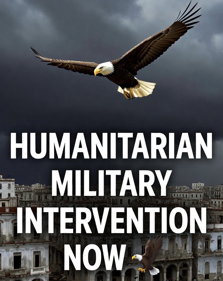 RicarditoRcdo's tweet photo. 🚨 TRUMP: ACT NOW!
Cuba in TOTAL BLACKOUT.
Hospitals dead. People starving.
HUMANITARIAN MILITARY INTERVENTION NOW 🇨🇺🦅
No more nights in darkness.
@realDonaldTrump – SAVE CUBA
RT if you agree! 🔥
#CubaLibre #IntervencionYa https://t.co/rmWdQGXXmz