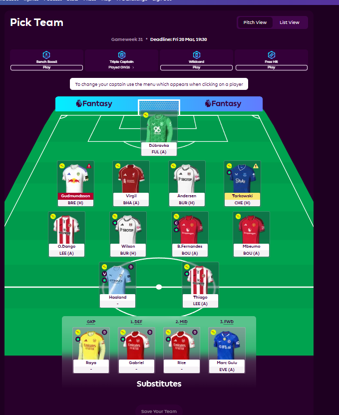 Vuk3c's tweet photo. @TheFPLStudy i really want to finish top 5k, can you give me some tips please, i have 3FT and 3M itb, would you do any transfers and if which, and when would you play WC this week or gw 32 https://t.co/7mRwRYNH1r