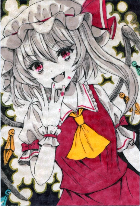 【アナログ絵】フランちゃん描きました～ カラーとモノクロ両方描きました