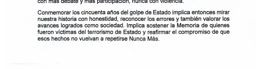 🚨El Senado resolvió tratar al final de la sesión la resolución por el 50° aniversario del golpe militar del 24 de marzo de 1976.

La principal diferencia yace en los fundamentos porque el peronismo propuso repudiar al "terrorismo de Estado" y el oficialismo -con aval de bloques