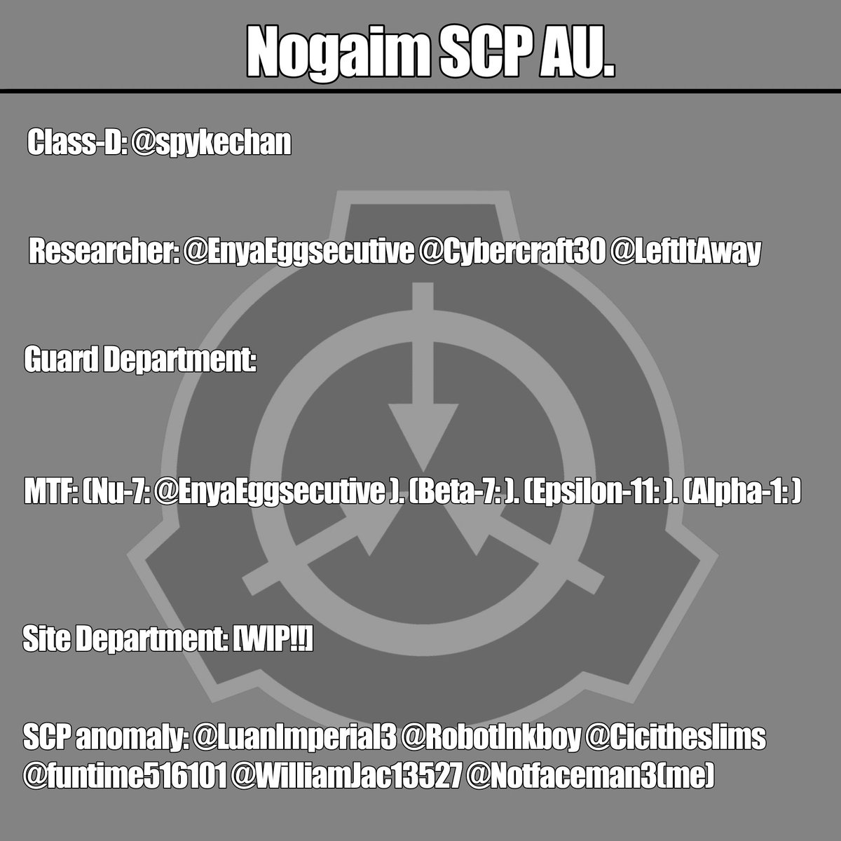 SCP Foundation. ─ here who wanna be in my SCP AU as every choose their ...