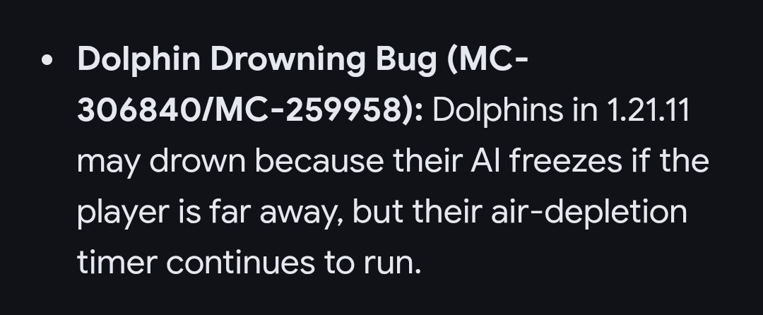 paulickahaha's tweet photo. I spent 2 days trying to finish "How did we get here" Achievment. I had an issue with dolphins constantly disappearing. No message in the chat that he died or smthg. Just dissappear. Today I learned this:)) @Mojang Im so fkn tired of these bugs 😮‍💨 no big achievement for me ig https://t.co/EUlT4jdkm7