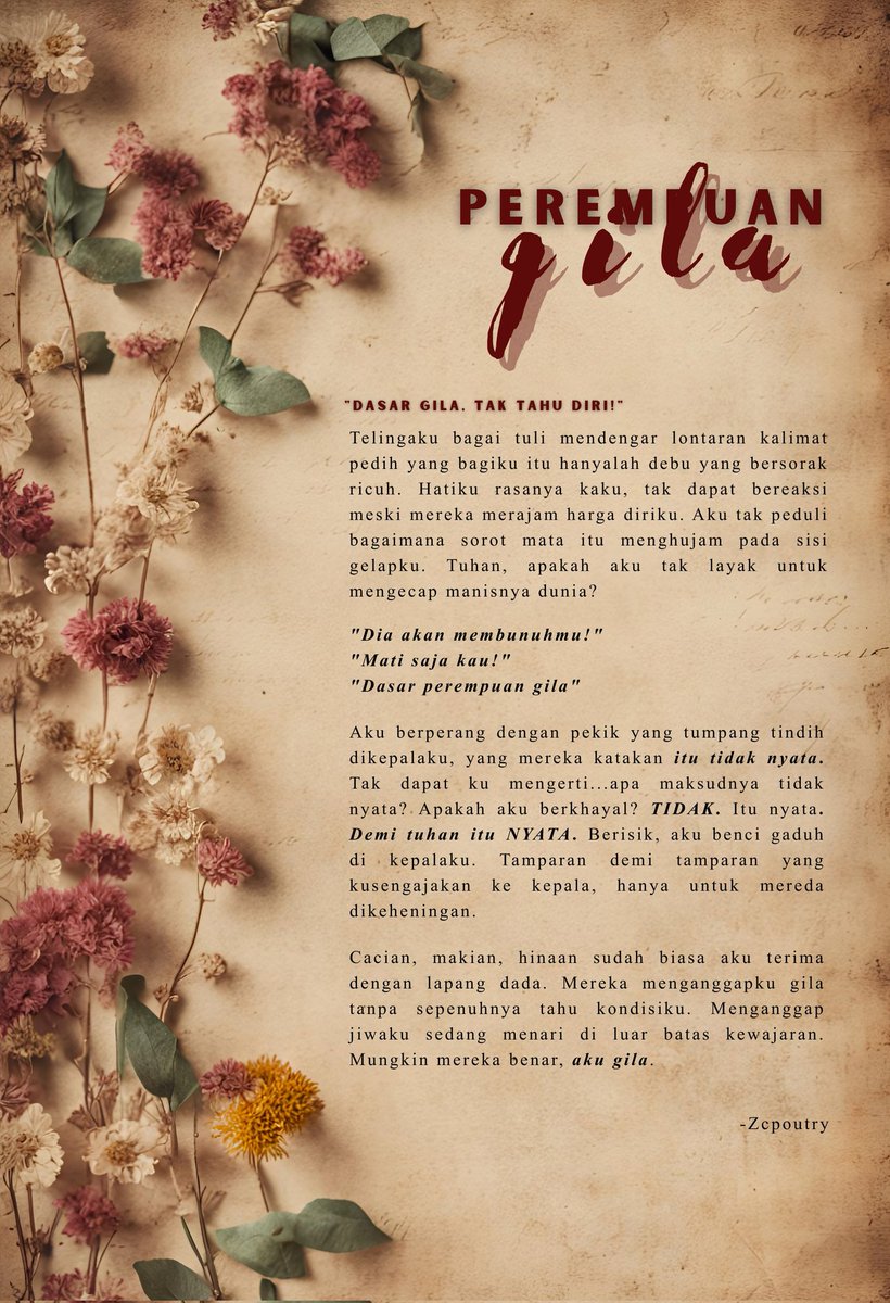 skyplut0_'s tweet photo. -Perempuan gila?

#sastra #tulisan https://t.co/7xDySeGv7g