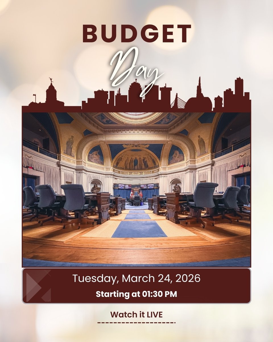 MBLegislature's tweet image. Live @ 1:30pm Budget Debate.
📺 Watch the broadcast live: gov.mb.ca/legislature/bu…
#LegMB #manitoba #questionperiod