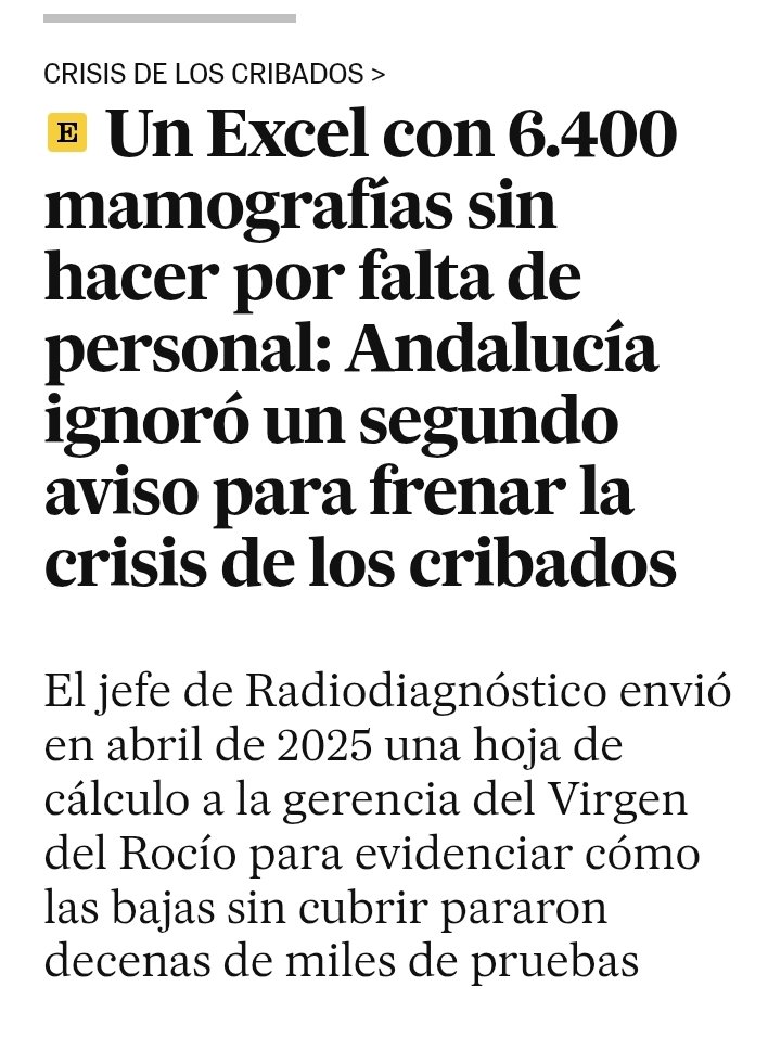 antoniamorillas's tweet photo. Moreno Bonilla se está marcando un Ayuso. 

Intenta tapar que se quedaron sin hacer 6.400 mamografías por falta de personal en la sanidad pública, montando una bulo- campaña sobre la obra del AVE a Málaga, con la inestimable ayuda del lobby del sector turístico.

No cuela. https://t.co/hSV8el5CH4