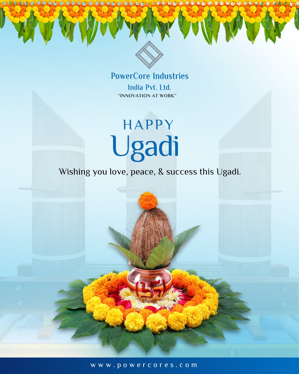 powercoreindus's tweet photo. Wishing you love, peace, and success this Ugadi. 

Let’s step into a year filled with innovation, progress, and positivity together! 

https://t.co/wPpqK5aJaV

#PowerCoreIndustries #HappyUgadi #Ugadi2026 #UgadiWishes #NewBeginnings #BusinessGrowth #FestiveVibes #IndianFestival https://t.co/c3edLYRzY7