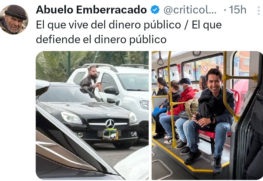 lfonsoS's tweet photo. @petrogustavo y Los del @PactoCol están furiosos con @Danielbricen porque nos ahorra carro blindado, conductor, gasolina etc 

No hacen sino propagar la humildad etc para con los votos de los que se dejan engañar, llegar a cargos públicos a Robar y 
volverse #NuevosRicos https://t.co/xsyA4cTbdd