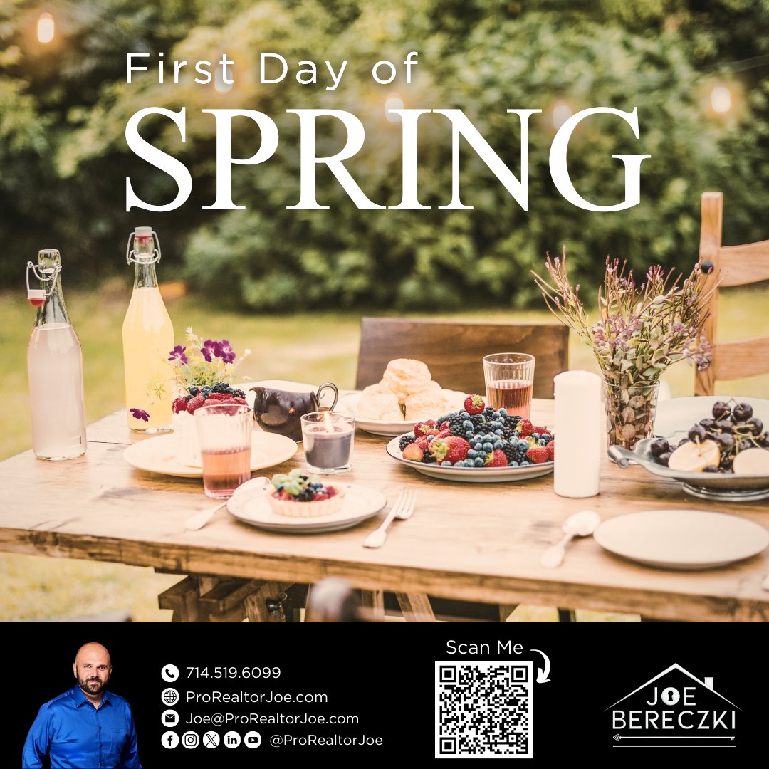 ProRealtorJoe's tweet image. 🌸 Spring is officially here!

☀️ Longer days mean more time for showings, more curb appeal, and more buyers out exploring. If you've been thinking about making a move, there's no better time to start.

ProRealtorJoe.com

#ProRealtorJoe #JoeBereczki #JoetheCaliRealtor