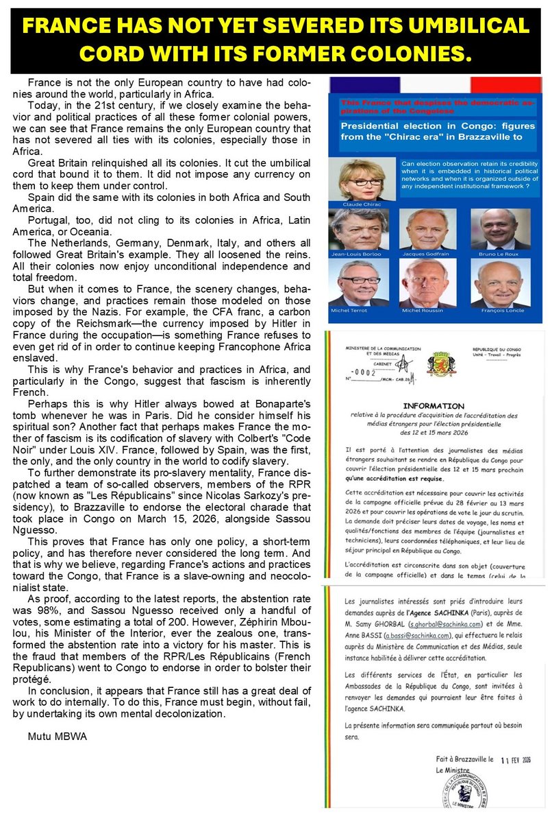 La France n'a pas encore coupé le cordon ombilical avec ses anciennes colonies