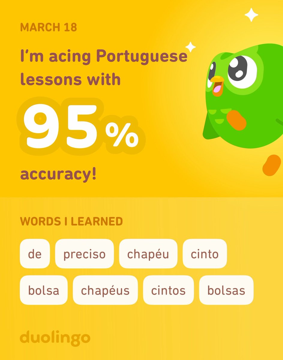 I’m learning Portuguese on Duolingo! It’s free, fun, and effective.
